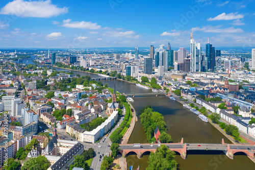 Frankfurt am Main skyline on a sunny day