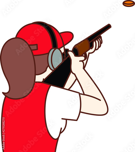  クレーン射撃選手（女性）