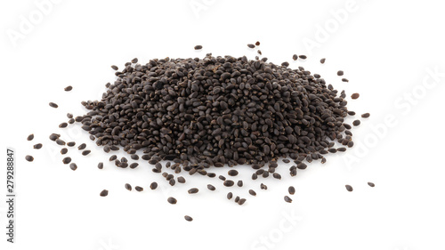 Hairy basil seed isolated over white background.