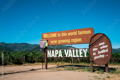 Welcome sign of Napa Valley, California photo