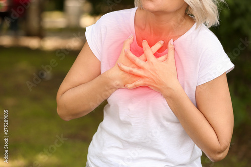 Mature woman suffering from...