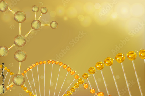 RED DNA background with copy space, illustration vector. 