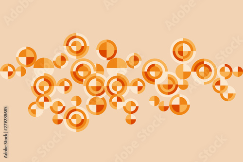 Geometric round shapes vintage 60s style motif