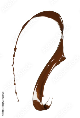 Splash of chocolate on white background