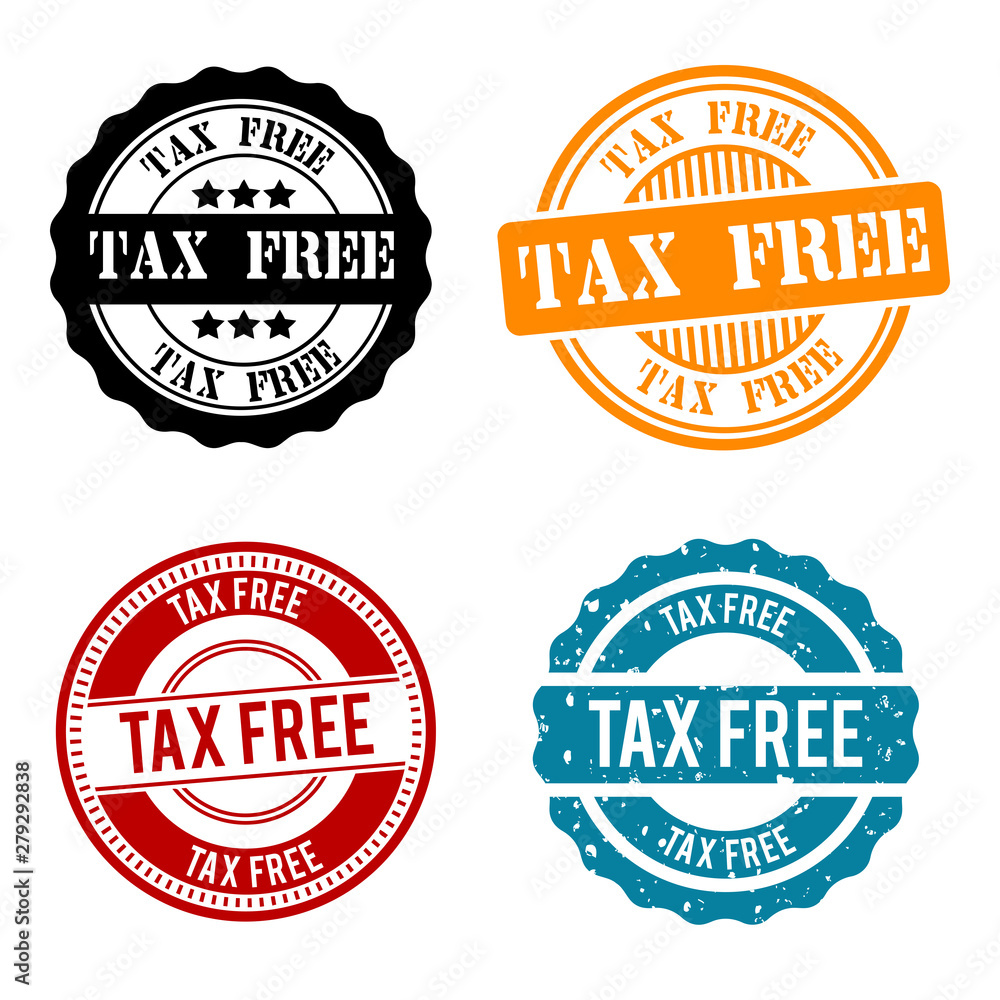 Tax Free Stamp Badge Collection - Eps 10 Vector.