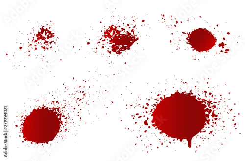 Vector set blood splashes.