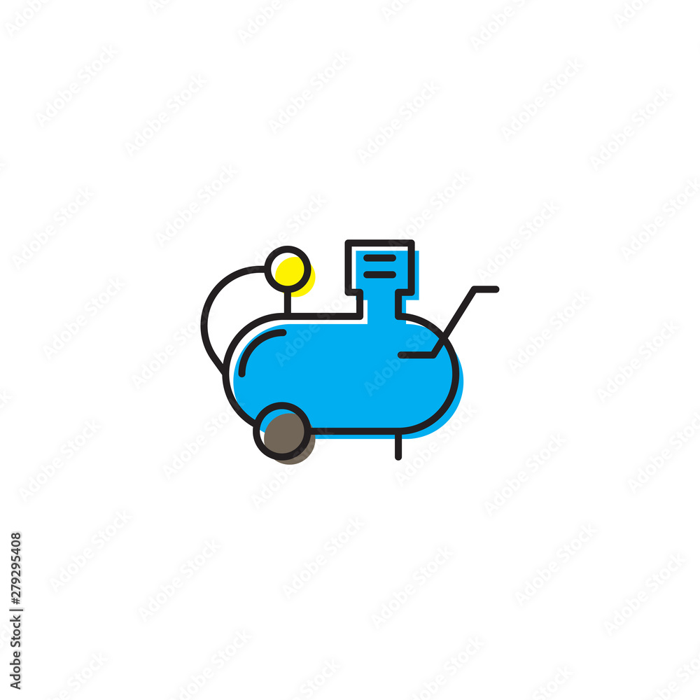 Air compressor vector icon isolated on white background Air compressor vector icon isolated on white background