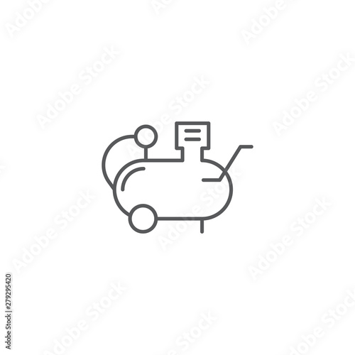 Air compressor vector icon isolated on white background