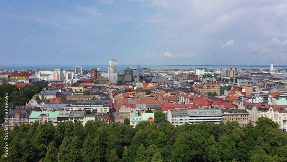 Aerial: The cityscape of Malmo, Sweden Aerial: The cityscape of Malmo, Sweden