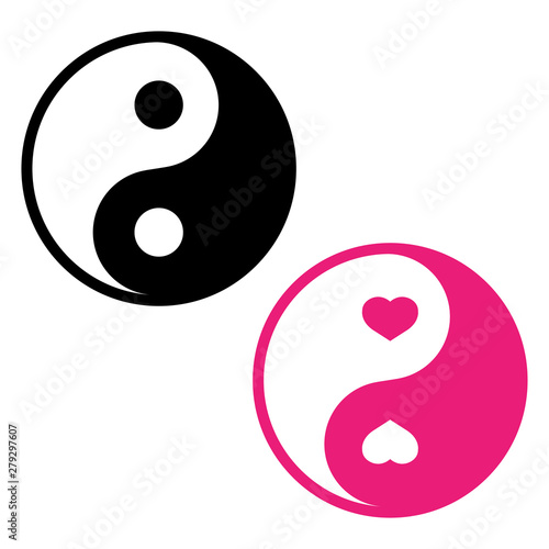 Ying yang symbol of harmony and balance on white background. Vector illustration
