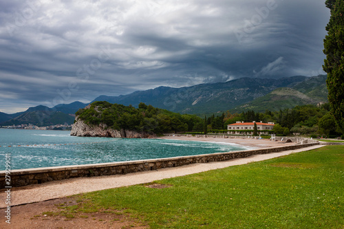 Milocer beach in adriatic sea montenegro