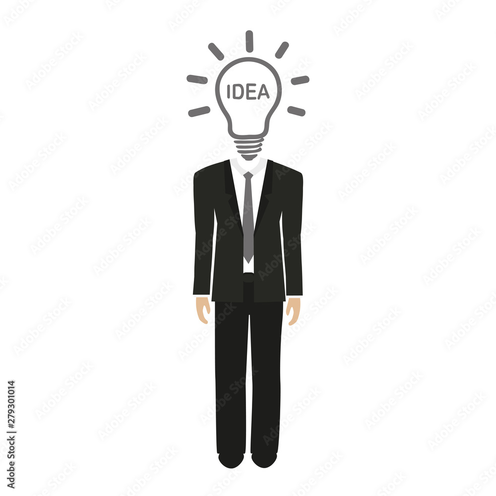 businessman character with light bulb head vector illustration EPS10