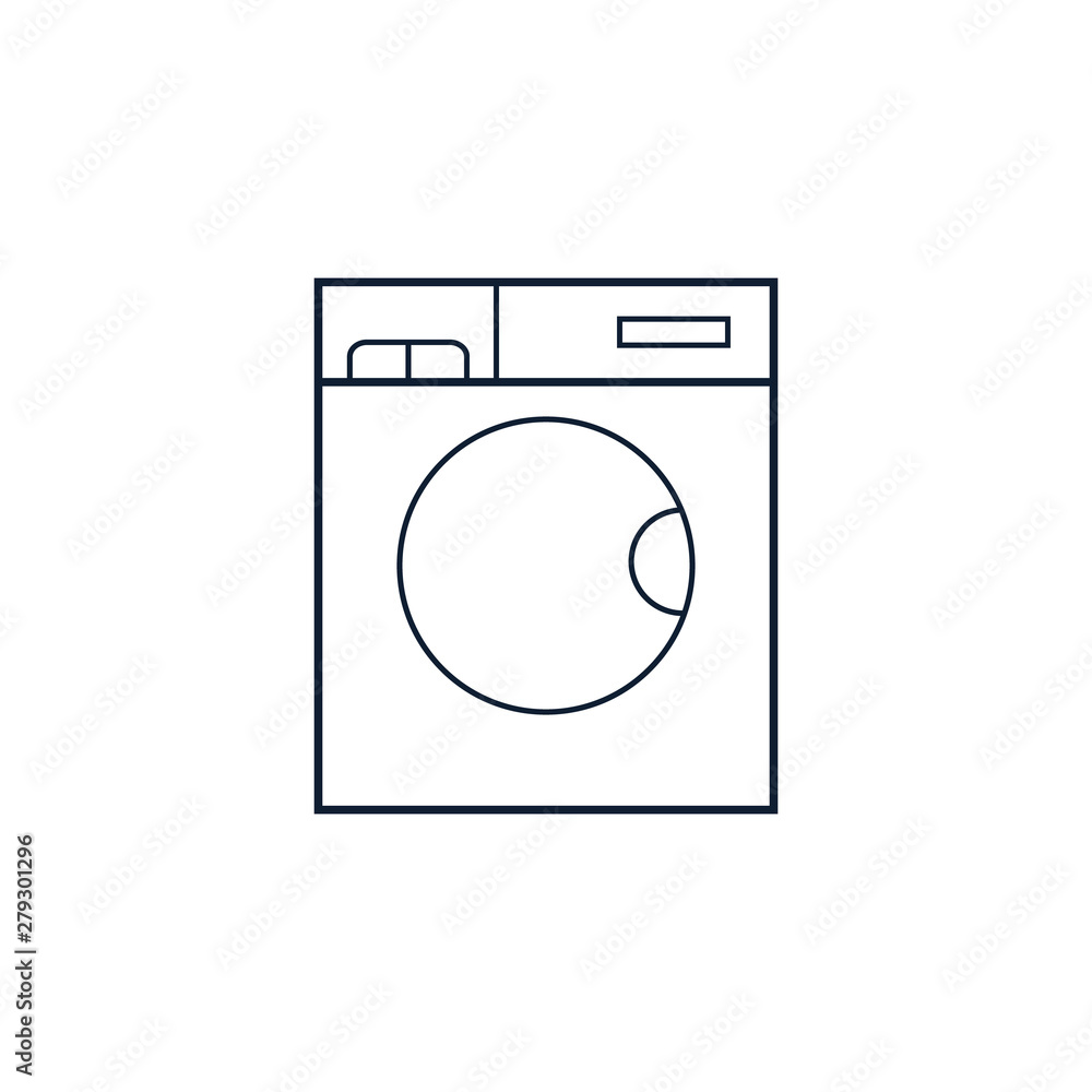 Washing machine line icon, kitchen furniture.Vector Illustration Washing machine line icon, kitchen furniture.Vector Illustration