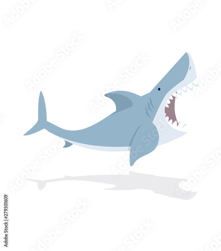 Cute flat Shark open mouth