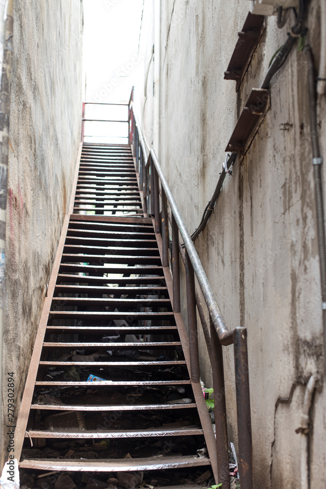 rusty metal stairs, rusty iron steps and handrails rusty metal stairs, rusty iron steps and handrails