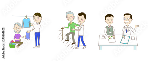 Wallpaper Mural イラスト：訪問介護・居宅介護 Torontodigital.ca