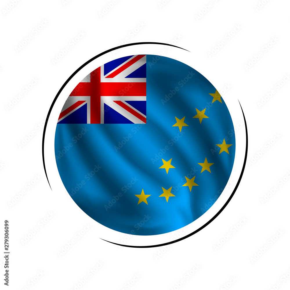 Waving Tuvalu flag, the flag of Tuvalu, vector illustration Waving Tuvalu flag, the flag of Tuvalu, vector illustration