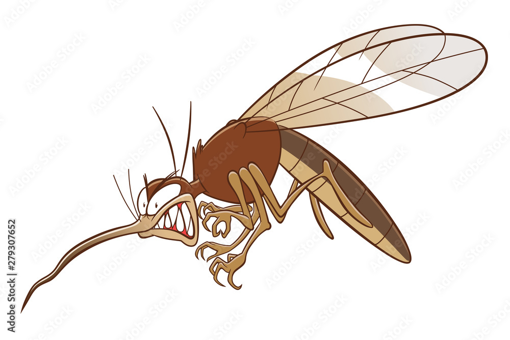 Angry cartoon mosquito Stock Vector | Adobe Stock