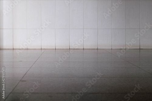 empty room with wooden floor and white wall © 2D_Jungle