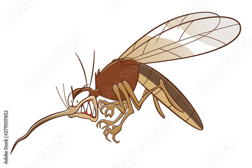 Angry cartoon mosquito