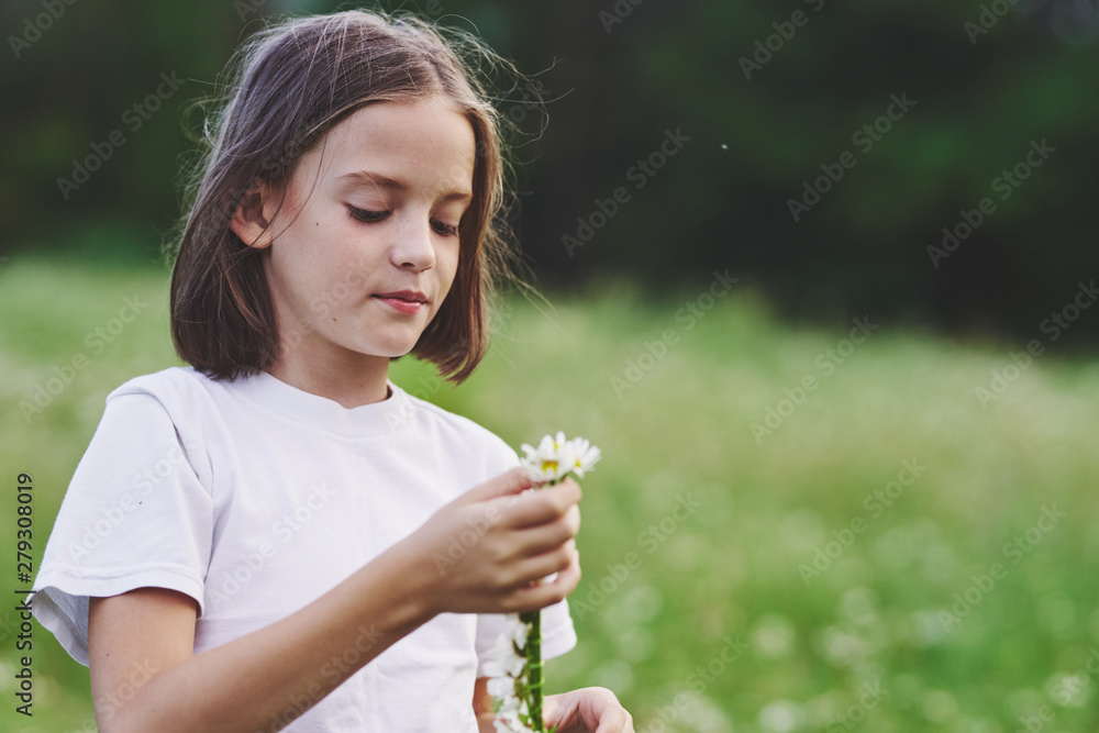 portrait of girl with dandelion portrait of girl with dandelion