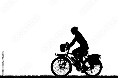 Cycling Silhouette on white background © rathchapon