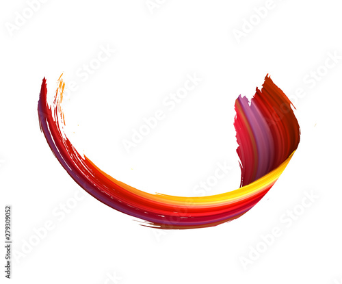 3d colorful paint brush stroke ribbon. Vector background.