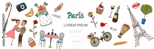 Sketch Paris Colorful Template