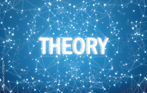 Theory on digital interface and blue network background