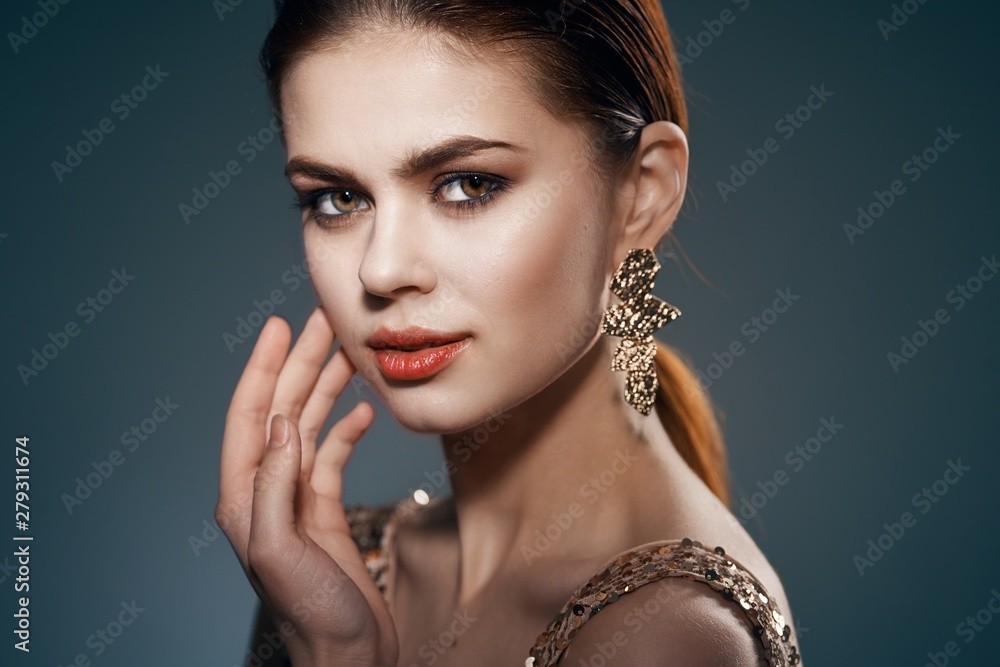 Obraz premium portrait of young beautiful woman with perfect skin