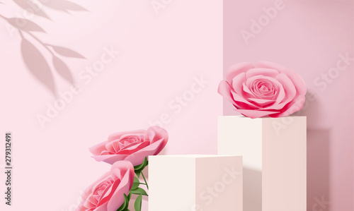 Paper rose decorative background