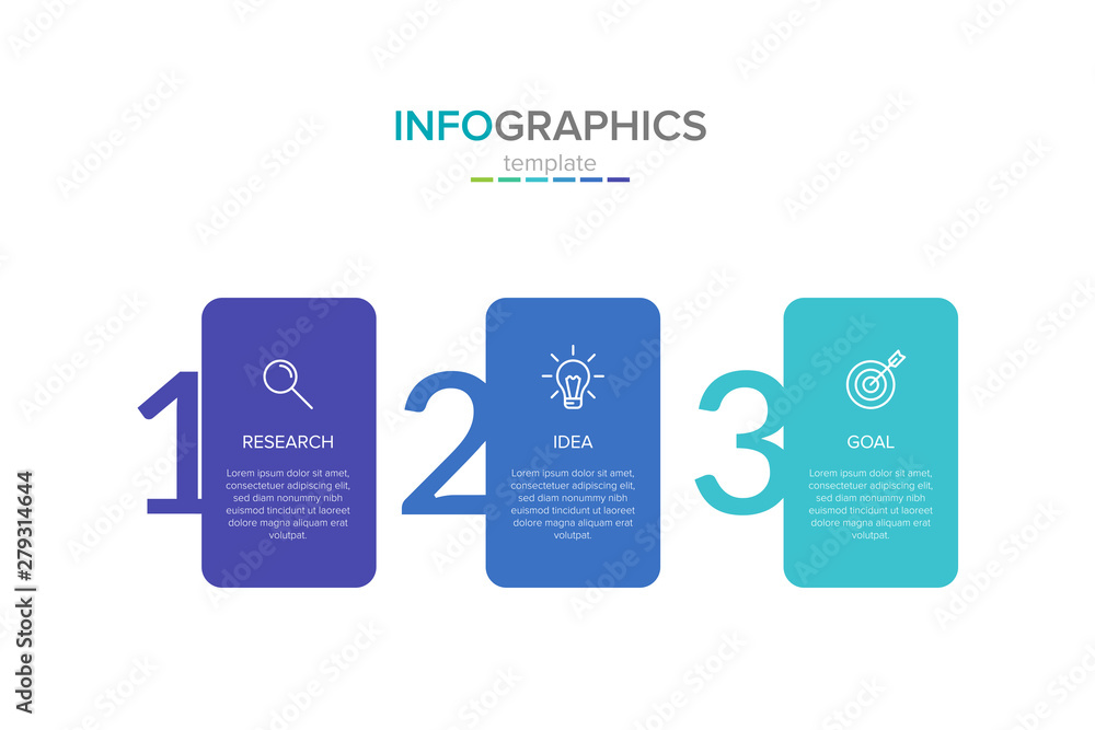 Obraz premium Vector infographic label template with icons. 3 options or steps. Infographics for business concept. Can be used for info graphics, flow charts, presentations, web sites, banners, printed materials.