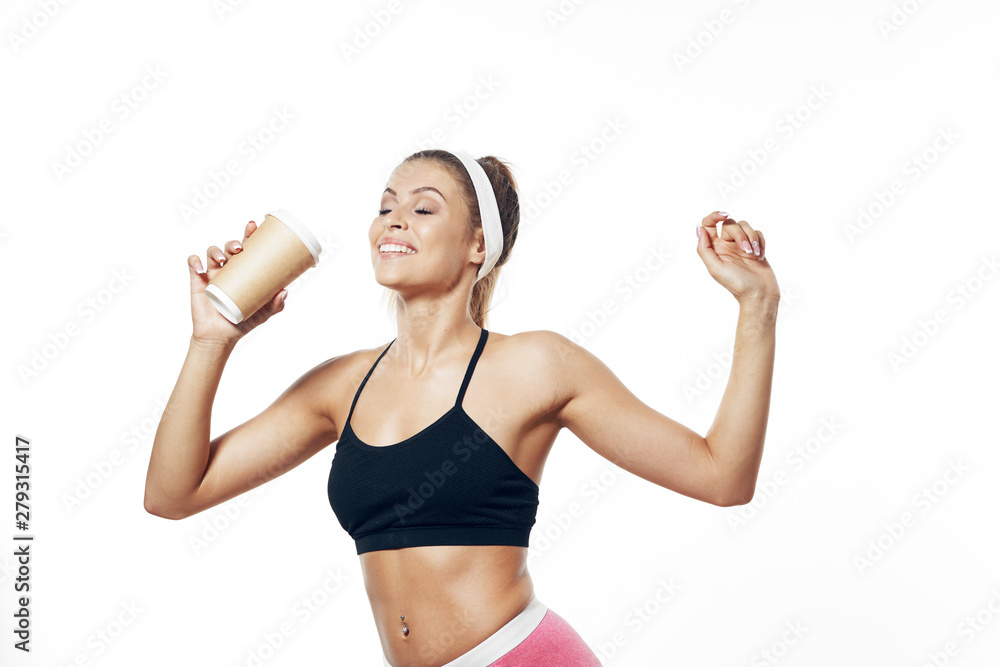 young woman with a cup young woman with a cup