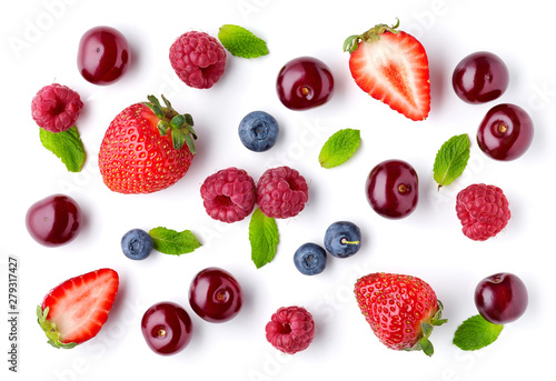 Fototapeta Naklejka Na Ścianę i Meble -  fresh berries pattern