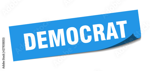 democrat sticker. democrat square isolated sign. democrat