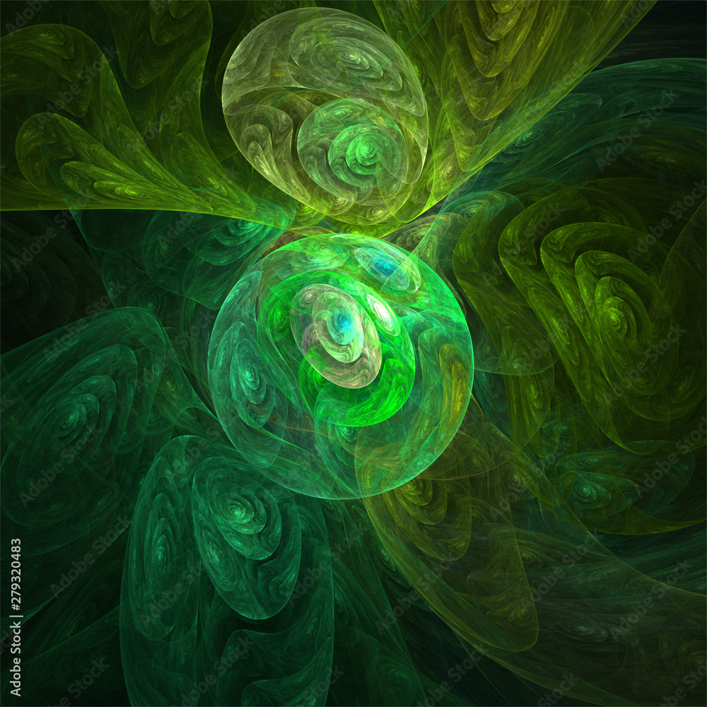 Obraz Digital computer fractal art abstract fractals extraterrestrial green spinach