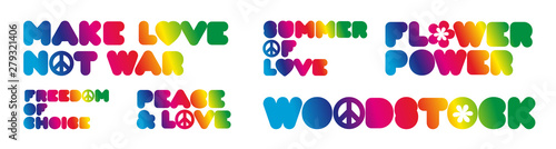 Fotografie, Obraz Slogans of the hippie years