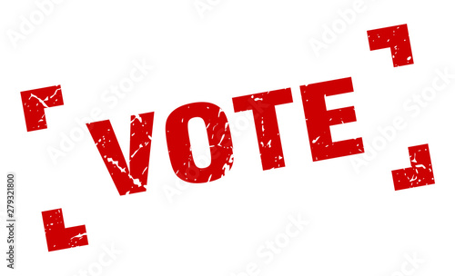 vote stamp. vote square grunge sign. vote