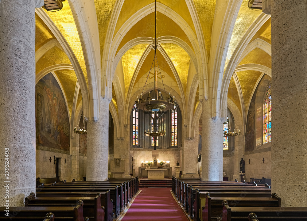 Interior of St. Mark's Church in Zagreb, Croatia. The curch was built in the 13th century and reconstructed in the second half of the 14th century. It is one of the oldest buildings in Zagreb.