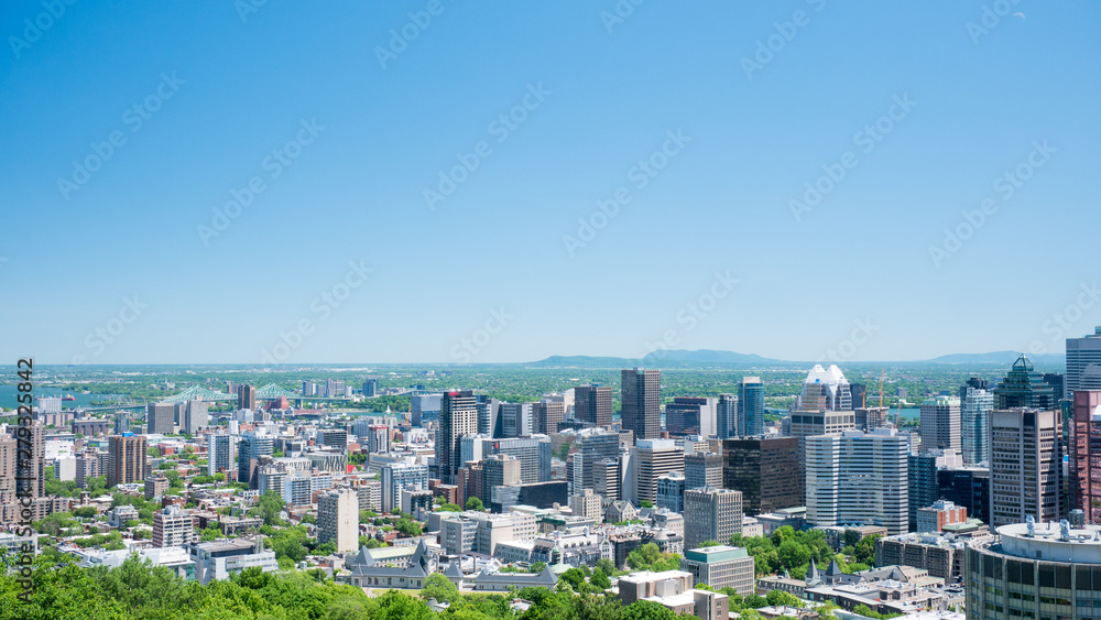 Scenic view of Montreal, Canada, in the middle of summer