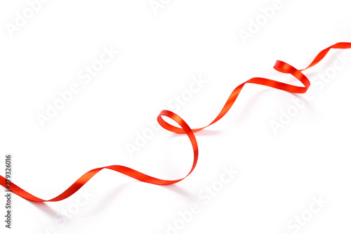 Red ribbon isolated on white