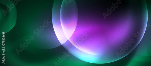 Neon glowing circles vector abstract background