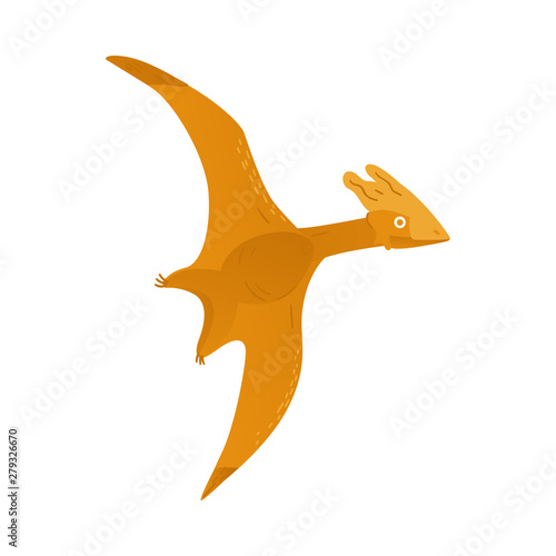 Vector pteranodon pterodactyl dinosaur flat icon a