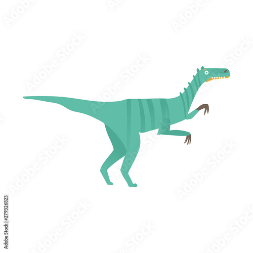 Vector velociraptor dinosaur predator flat icon a