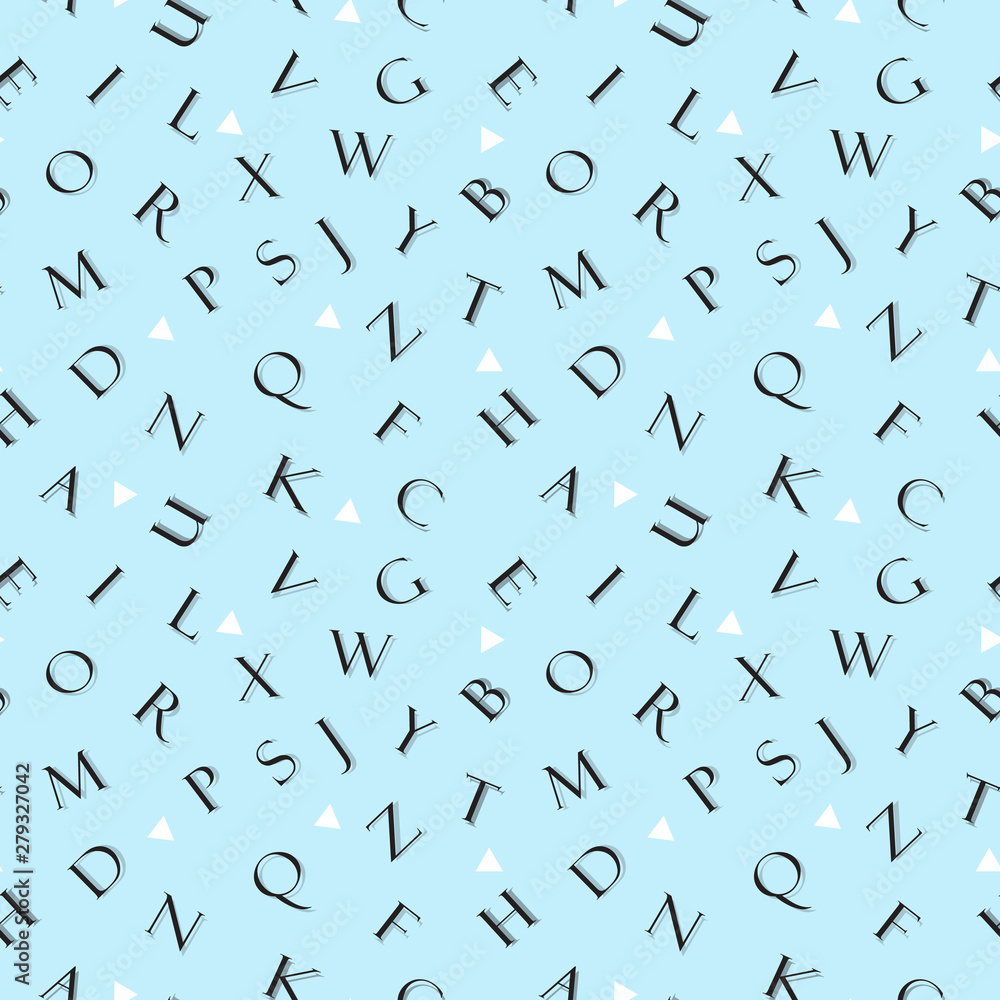 Fototapeta premium Alphabet seamless pattern vector abstract background