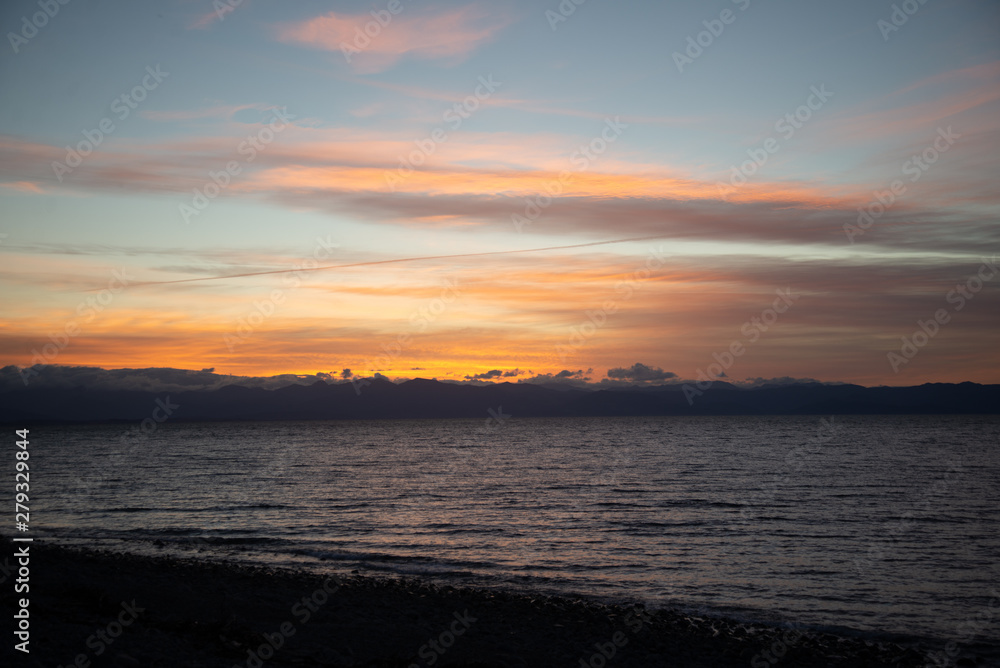 sunset over the sea sunset over the sea