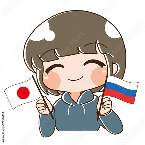 ベクター・日本とロシアを応援する人