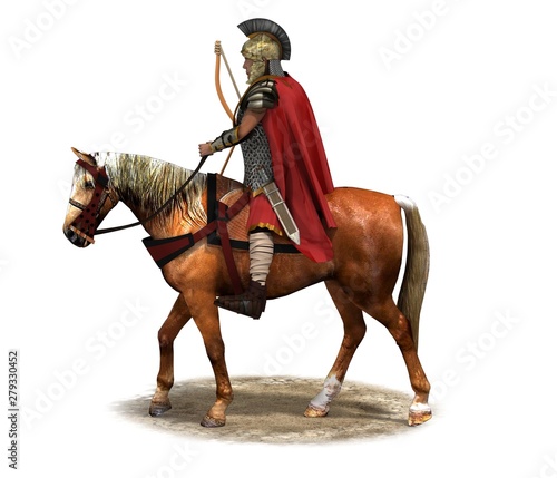 rider, warrior on horseback, 3D rendering, 3D illustration