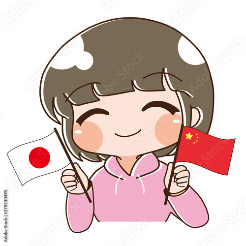 ベクター・日本と中国を応援する人