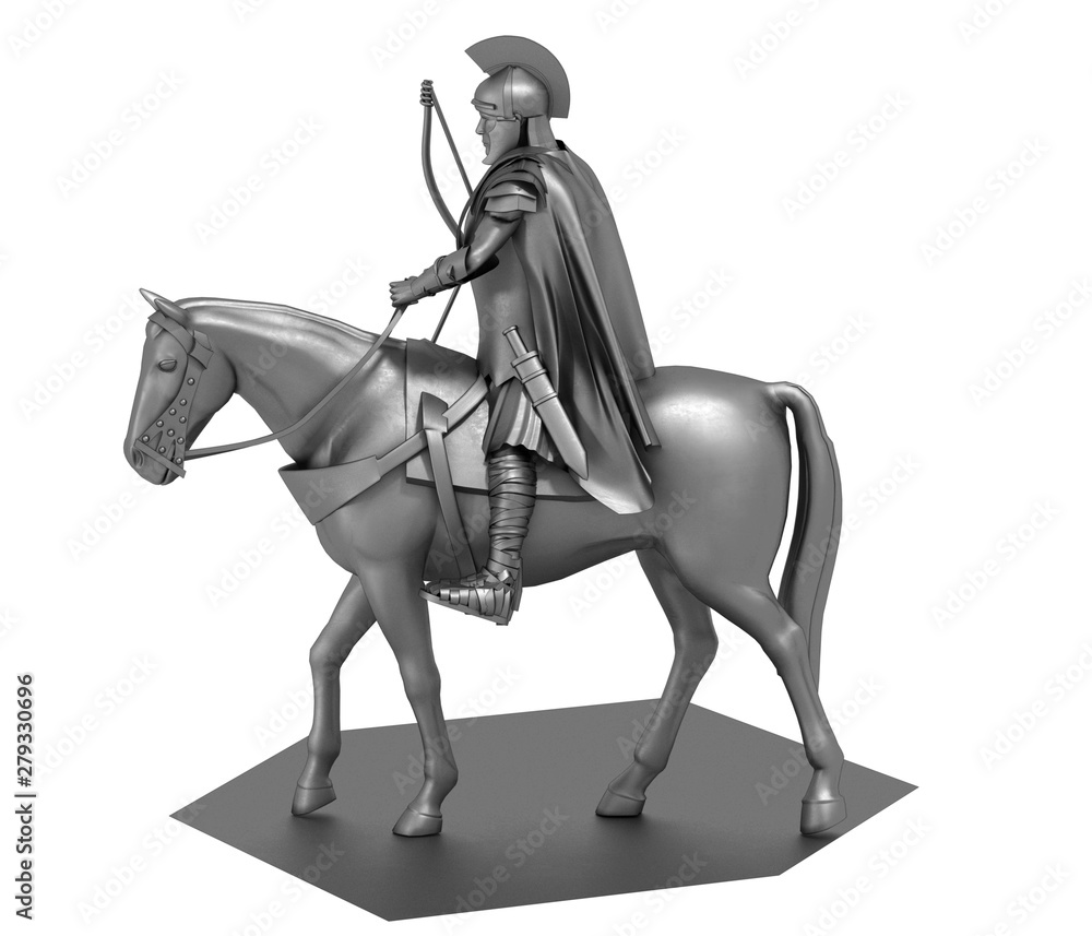 Obraz premium rider, warrior on horseback, 3D rendering, 3D illustration